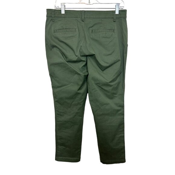 Gap Women’s Girlfriend Khaki Pants 8 Green Chinos Casual Zip Button Loops Pocket - Picture 7 of 11